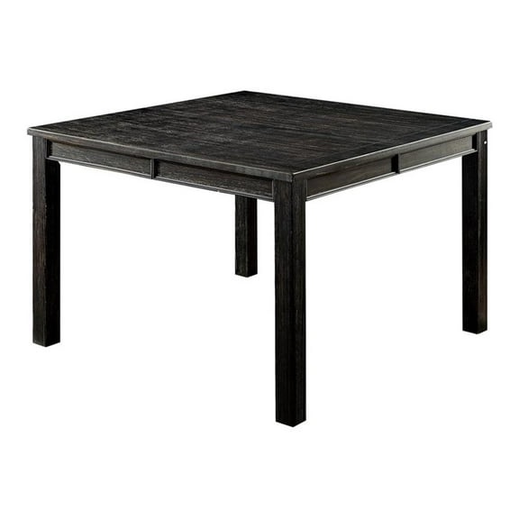 Furniture of America Sinuata Wood 54" Counter Height Table in Antique Black
