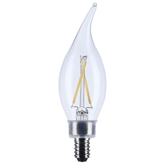 SATCO S12505 CA10 LED Light Bulbs 3W 120V 3000K 200 Lumen E12 Candelabra Base Dimmable Wet Location (6 Pack)