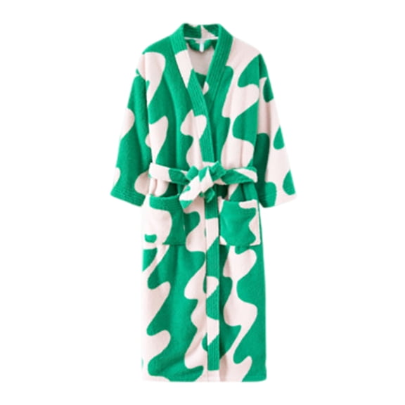 VNKIDY Men's Loungewear Abstract Patterned Robes Long Sleeve V Neck Belted Pockets Soft Loungewear For Casual Daily Home Relaxation Activities Versatile Homewear