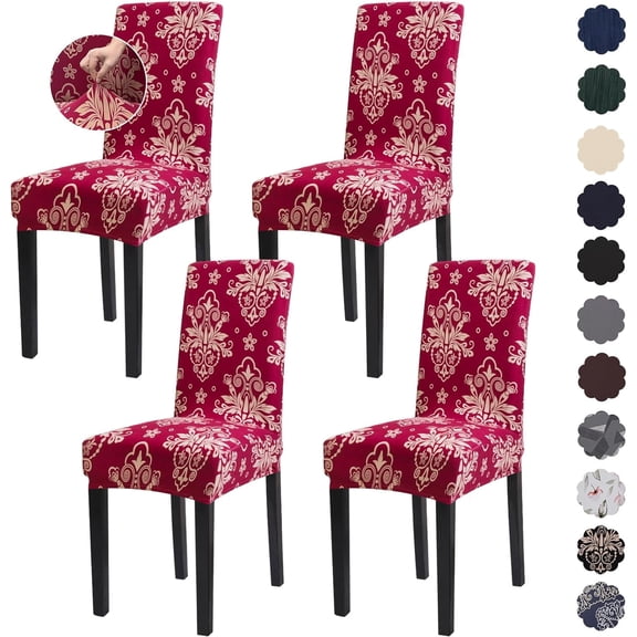 Chair Covers, Dining Room Chair Covers Stretch Chair Covers for Dining Room Set of 4,Dining Chair Covers for Kitchen,Hotel,Dining Room, Ceremony