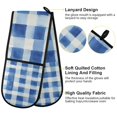 thumbnail image 2 of Yayeee Double Oven Mitt Kitchen Heat Resistant Baking 35" x7" Quilted Glove, Blue Plain, 2 of 6