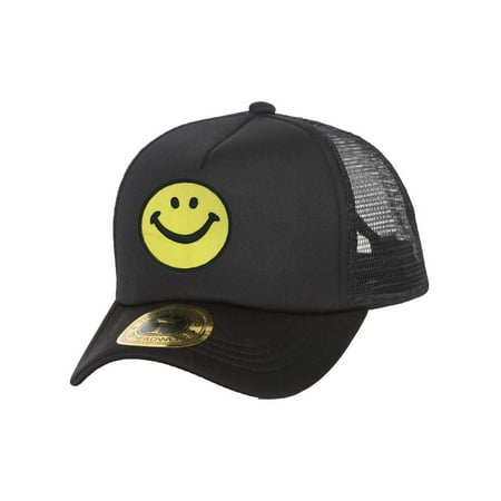 trucker adjustable smiley hat face walmart