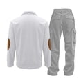 thumbnail image 3 of Men's Corduroy Tracksuit 2 Piece Outfits, Long Sleeve Button Up Henley Shirts and Drawstring Pants Jogging Suits, 3 of 6