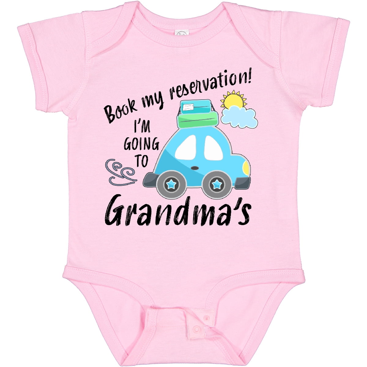 Inktastic Book My Reservation I'm Going to Grandma's Boys or Girls Baby Bodysuit