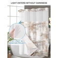 thumbnail image 6 of No Hook Shower Curtain with Snap-in Liner, Western Cowboy Boots Waterproof Fabric Bathroom Curtains, Vintage Country Brown Wooden Bath Curtains & Mesh Top Window 72"x78" Long, 6 of 9