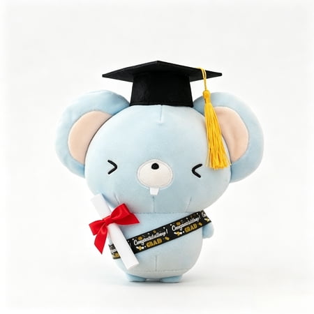 8 Graduation Plush Stuffed Animal Gift - Cute Fox Cat & Mouse with Mortarboard Diploma and Sash - 20cm Soft Graduation Keepsake for Preschool Kindergarten High School & College Graduates