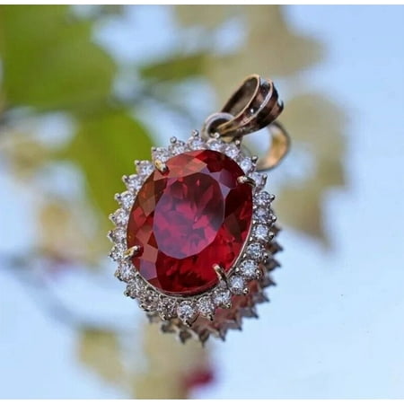 Ruby Gemstone Pendant | Genuine Red Ruby Necklace for Women | Sterling Silver July Birthstone Jewelry Gift gemstone Jewellery