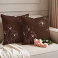 thumbnail image 2 of Brown Floral Outdoor Waterproof Pillow Covers, Spring Flower Decorative Square Throw Pillowcase Sofa Cushion Sham for Patio/Couch/Chair, 26"x26" 2 Pack, 2 of 8