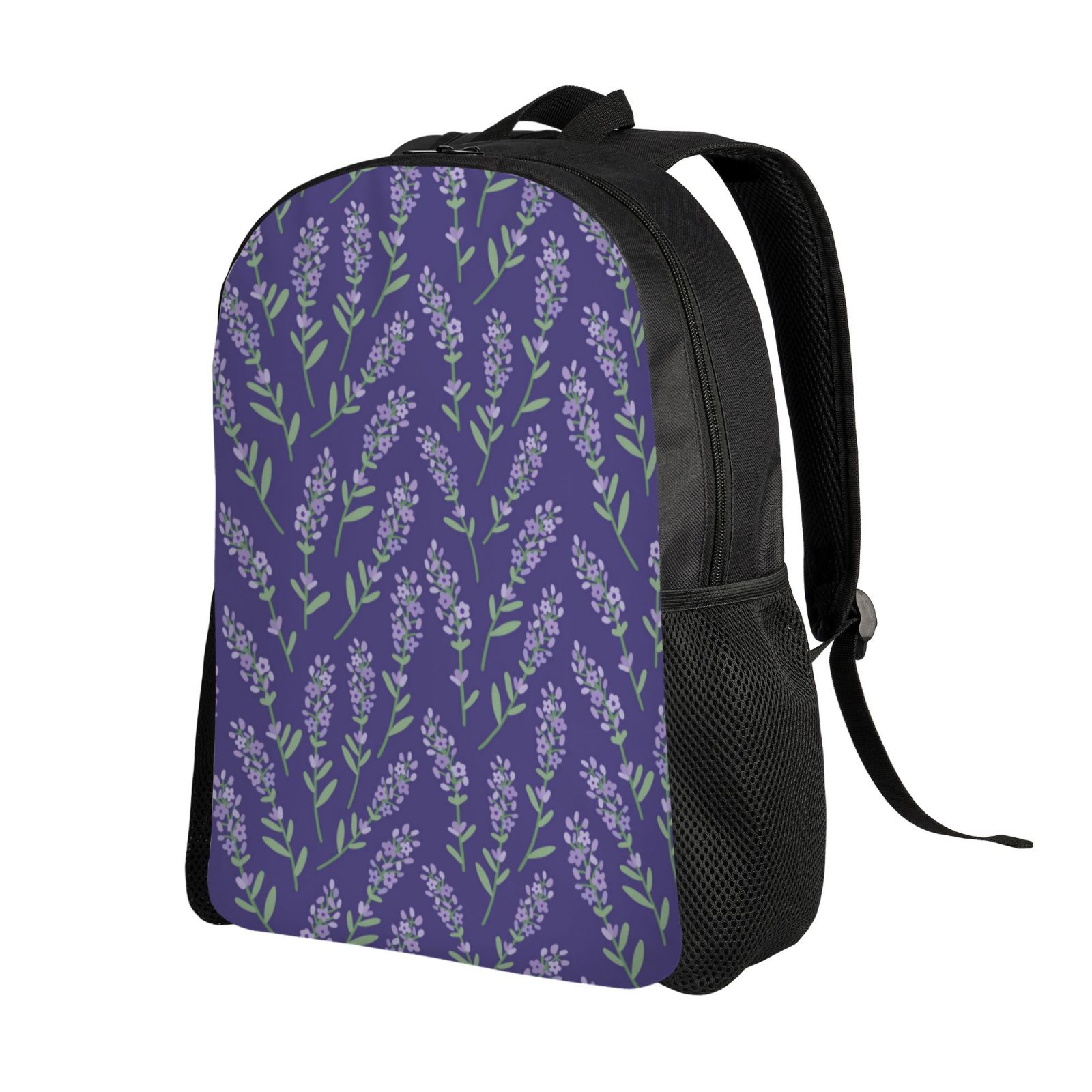 Xecao Lavender Flowers Print School Backpack with Laptop Compartment Small Travel Laptop Backpack for Women Men Waterproof College Backpack Simple School Bag