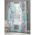 thumbnail image 4 of Navy Blue Teal Grey Coral Coastal Sheer Curtains 108 Inch Length 2 Panels Set for Living Room/Bedroom, Summer Beach Nautical Ocean Curtain Drapes Rod Pocket Curtains Window Treatment 52''x108''x2, 4 of 7