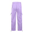 thumbnail image 6 of Parachute Pants Women Summer Elastic Waist Drawstring Wide Straight Leg Loose Casual Lightweight Cargo Pants with Pockets, 6 of 8