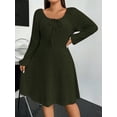 thumbnail image 7 of SIEANE Women's Plus-Size Casual Crew Neck Autumn Long Sleeve Stretch Knit MIDI Dress 1X-4X, 7 of 7