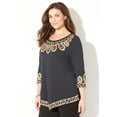 thumbnail image 2 of Catherines Women's Plus Size Pointed Hem Embroidered Top, 2 of 4
