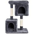 thumbnail image 3 of Yaheetech 33.5" Height Plush Cat Tree with Double Condos and Scratching Posts, Dark Gray, 3 of 8