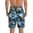 thumbnail image 2 of Mens Pajama Pants - Soccer Football Ball Goal Blue Sleep Shorts Mens Pajama Shorts, Comfy Pj Pants for Mens Lounge Shorts, 2 of 5