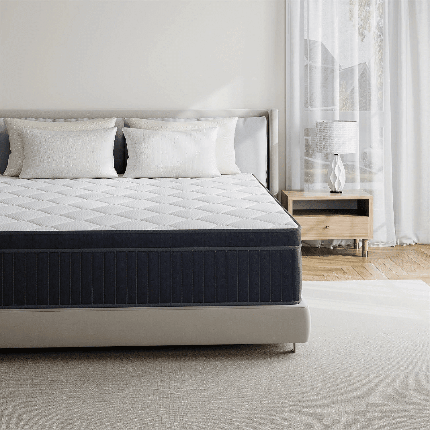 Queen Mattress, 14 Inch Queen Memory Foam Mattress in a Box for Refresh Sleep & Pressure Relief, CertiPUR-US Certified Medium Firm Queen Size Mattresses