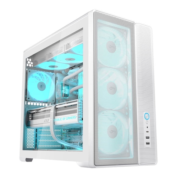 Caja de PC SAMA S50 Torre Media Blanca con ARGB y USB‑C