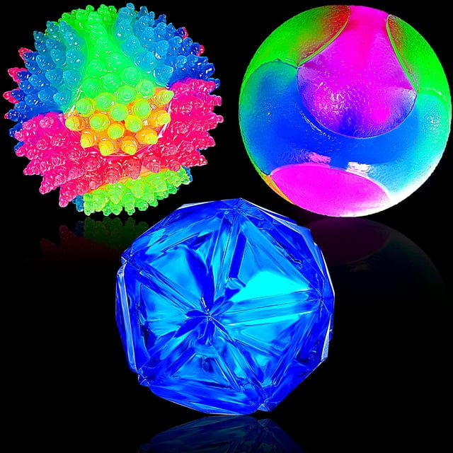 Juguete para perros Sumind Light Ball que brilla en la oscuridad con LED, 3 unidades