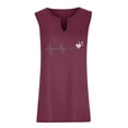 thumbnail image 5 of qILAKOG Womens Tank Tops Summer Casual Sleeveless Shirts Loose Fit V Neck Graphic Basic Workout T-Shirt Summer Tank Tops for Women Loose Fit Pleated Tops Curved Hem Flowy, 5 of 6