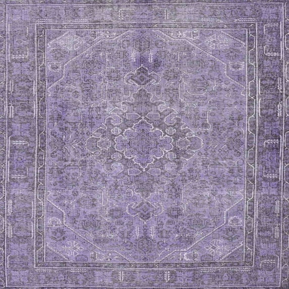 Ahgly Company Indoor Square Traditional French Lilac Purple Persian Area Rugs, 6' Square
