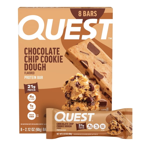 Quest Chocolate Chip Cookie Dough Protein Bar, 8pk