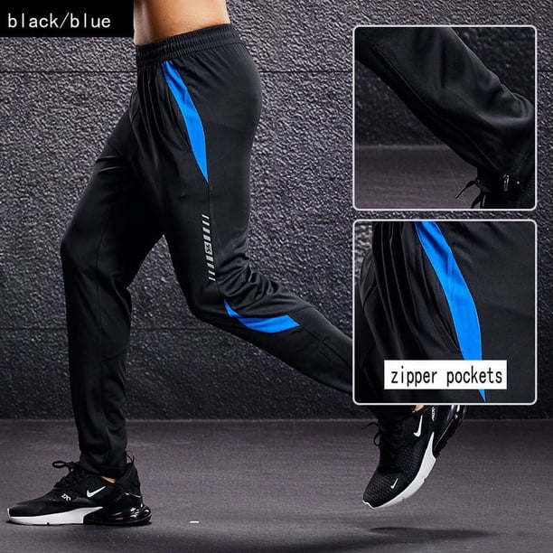 Pantalón Deportivo para Correr, Mallas de Entrenamiento, Bolsillos con Cierre de Cremallera, Prenda para Fitness, Fútbol, Leggings de Sudoración, Indumentaria para Hombre