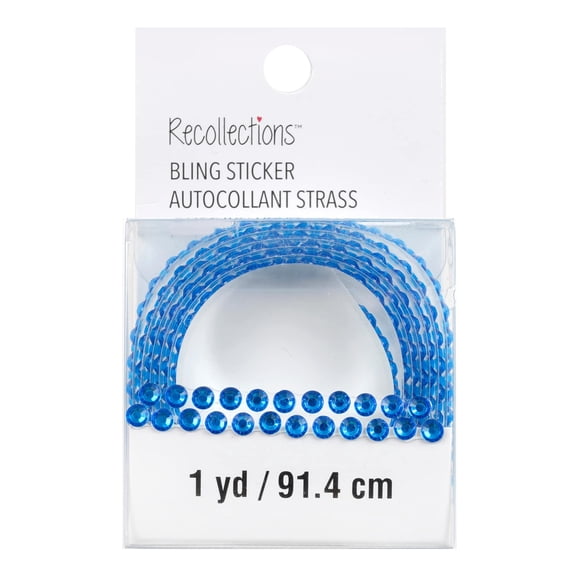 Recollections Bling on a Roll Blue Rhinestone Adhesives, 12 Pack