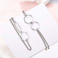 thumbnail image 2 of Pendientes colgantes de cadena circular asimétrica para mujeres y hombres, pendientes de aro punk chapados en oro blanco, 2 of 3