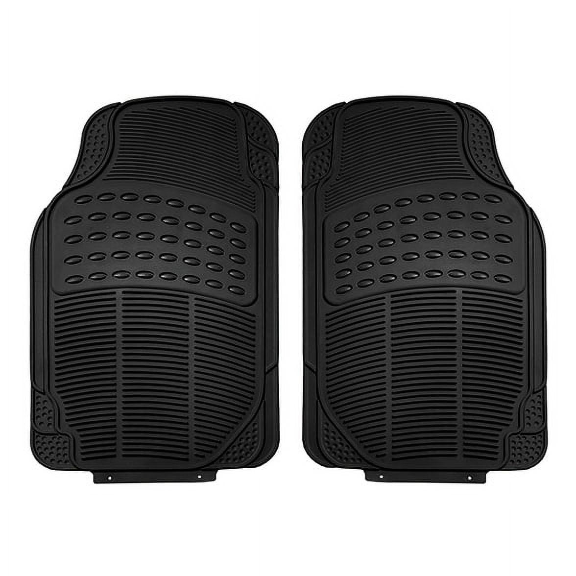 FH Group Climaproof Vinyl Black Car Floor Mats, Universal Fit 3pc Full Set with Air Freshener