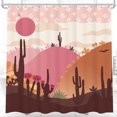 thumbnail image 1 of Serene Desert Sunset Shower Curtain - Pink Sky & Cacti Design, 1 of 5