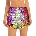 Adobk Colorful Tie Dye Stained Glass 3 Print Women's Workout Shorts for