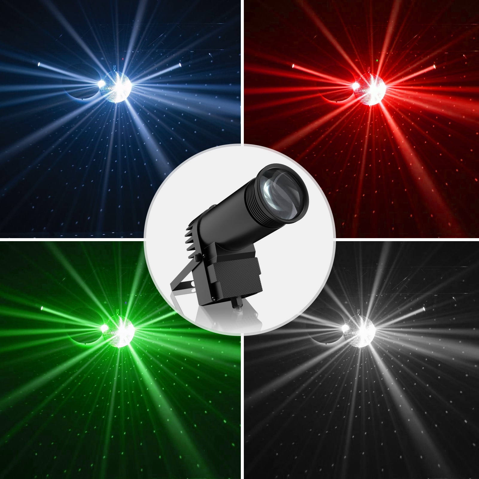 JAJALUYA 1Pack Cylindrical RGBW DMX Pinspot Light, Sound-Activated Stage Lighting for DJ Party Disco KTV