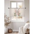 thumbnail image 3 of Sheer Curtain Panels Bunny Ear Rod Pocket Voile Window Curtains Spring Floral Beige Window Treatments Ligh Filtering Privacy Curtain Drapes for Bedroom Living Room 2 Panel Set 54 Inch Length, 3 of 9