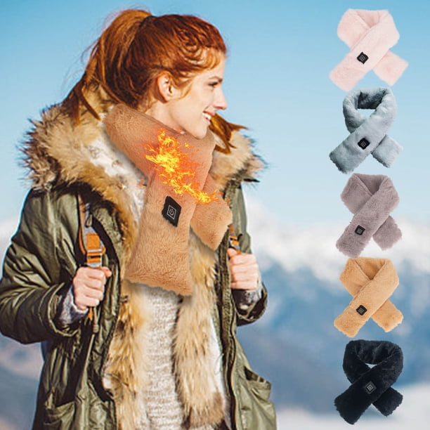 Xihbxyly Bufanda Calefactable Usb, 3 Velocidades de Calentamiento Ajustables, Alivio Del Dolor de Cuello, Calentador Portátil para Invierno, Accesorio Unisex, Ideal para Actividades Al Aire Libre, 1