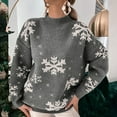 thumbnail image 2 of IROINNID Womens Sweater Round Neckline Pullover Sweater Graphic Prints Loose Mid-Length Long Sleeve Temperament Christmas Knitted Top, 2 of 7
