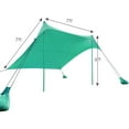 thumbnail image 2 of Gymax 7x7 FT Portable Beach Canopy Tent Shelter w/ Sand Anchor Carry Bag Green, 2 of 8