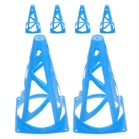 6PCS Agility Training Cones for Outdoor Basketball Soccer Practice 9 inch PE Blue