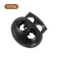 thumbnail image 3 of Plastic Spring Cord Lock, 10Pcs Shoe Lace Tie Locks Double Hole Slider Toggles Clip Fastener (Black), 3 of 6