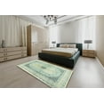 thumbnail image 5 of Ahgly Company Machine Washable Indoor Rectangle Traditional Green Area Rugs, 5' x 8', 5 of 7
