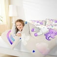 thumbnail image 4 of Feelyou Dreamy Unicorn Kid Full Size Comforter Sets, Watercolor Rainbow Print Bedding Comforter Set, Cloud Stars Galaxy Reversible Bedding Sets, Ultra Soft Bedroom Decor, 3-Piece, 4 of 8