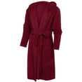 thumbnail image 4 of Floleo Clearance Fall Clothes For Women Women Winter Lengthened Plush Shawl Bathrobe Long Sleeve Robe Hooded Coat Wine, 4 of 7