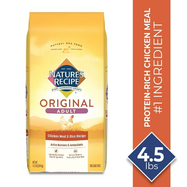 Nature's Recipe Adult Chicken Meal & Rice Recipe Dry Dog Food, 4.5