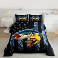 thumbnail image 2 of Homewish Rustic Pike Fish Full Size Comforter Sets, Vintage American Flag Bedding Comforter Set, Hunting and Fishing Reversible Bedding Sets, Super Cozy Room Decor, 3-Piece, 2 of 8