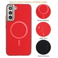 thumbnail image 4 of Allytechgroup Case for Samsung Galaxy S21 Ultra, Compatible with MagSafe Slim Leather Magnetic Back Cover with Wireless Charging, Shockproof Anti-Scratch Protective Phone Case for Men & Women,Red, 4 of 6