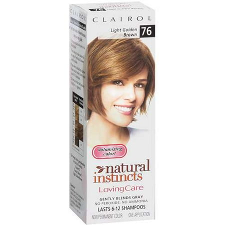 clairol natural instincts loving care hair color-76 light golden brown 1 box