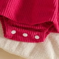 thumbnail image 7 of Gerichy Baby Girl Newborn Fall Winter Romper Dress Ruffle Sleeve Bow Set with Headband 0-18 Months, 7 of 7