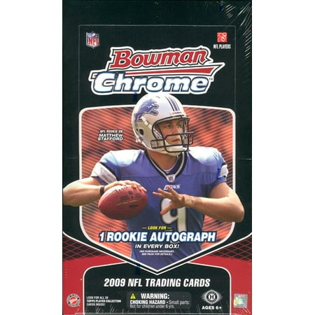 2005 Bowman Chrome Football Card - 2009 Bowman Chrome Football Hobby Box (18 Packs of 4 Cards: 18 Rookies, 1 Autographed Rookie, 5 Refractor Parallels)