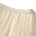 thumbnail image 3 of SWSMCLT Women's Long Skirt Mesh Tulle Skirt Ruffle Elastic Waist Tiered Tutu Skirt Halloween Summer Pleated Apricot X-Small-Large, 3 of 4