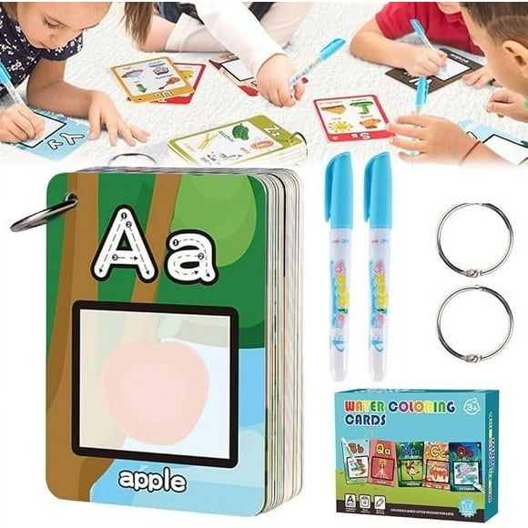 WIZUTIZ Alphabet Water Coloring Cards Aqua Art Painting Flashcards Drawing 26 Letters Painting Book Painting For Toddlers Kids Paint Set 100ml Home Supply The Best of Both Worlds up to 60% Off