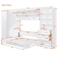 thumbnail image 2 of Harper & Bright Designs Full Murphy Bed Wall Bed with Closet, Full Size Cabinet Bed Folding Wall Bed with Storage Drawers and Shelves for Guest Room Office, White, 2 of 19